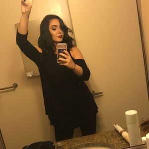 Long Cut-Out Shoulder Blouse